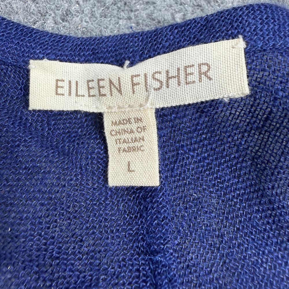 Eileen Fisher 100% Linen Scoop Neck Short Sleeve Top Coastal Minimalist Size L - Picture 5 of 8